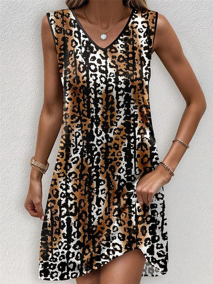 Robe d'été pour femmes avec un élégant imprimé léopard et une coupe flatteuse Chic und Stil