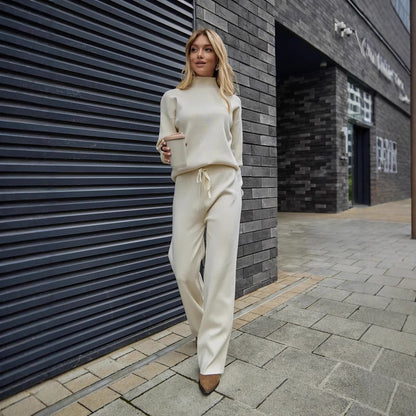 Dames ensemble en maille élégant avec col montant Chic und Stil