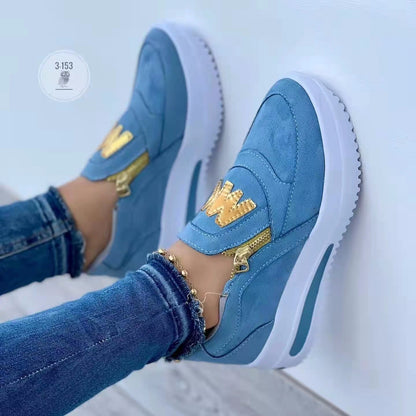 Baskets Slip-On de loisirs pour femmes avec détail de fermeture éclair Chic und Stil