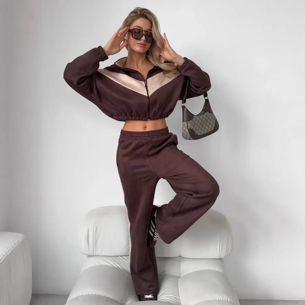 Dame Relaxed-Fit ensemble de sport avec capuche et taille élastique Chic und Stil