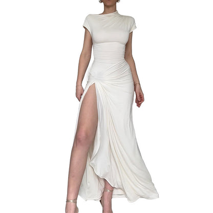 Dames Élégante Robe Maxi Volants Chic und Stil