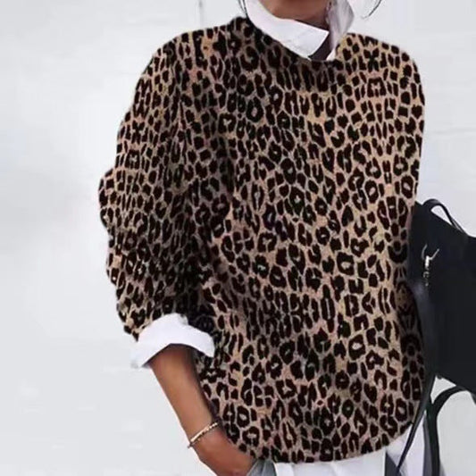 Chic und Stil | Sweater Tiered Tier Animal Print Bold Knit Statement