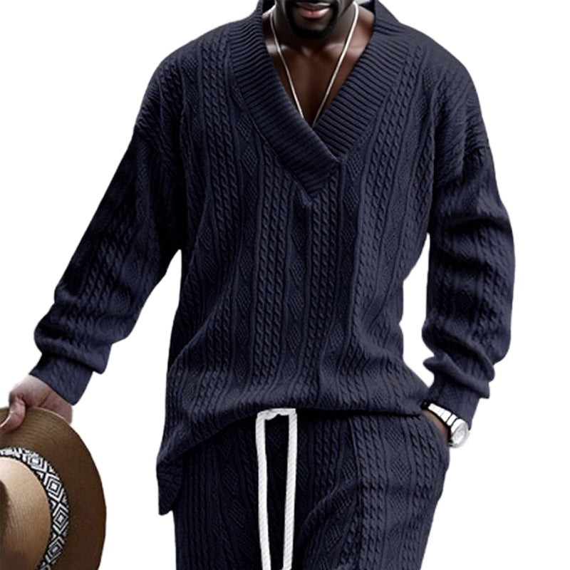 Pull en tricot pour hommes avec un décolleté en V moderne et un design décontracté Chic und Stil