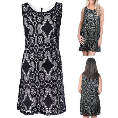 Robe en dentelle pour femmes avec motifs floraux et décolleté en forme de clé Chic und Stil