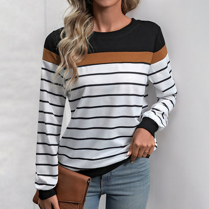 Pull à rayures tendance pour femmes avec des manches contrastées Chic und Stil