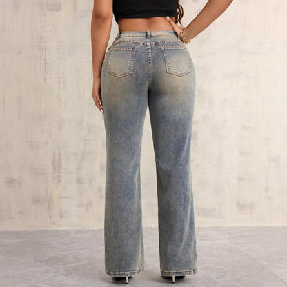 Dames Crop Top avec découpes et jeans ample Chic und Stil