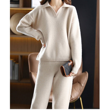 Pull en tricot confortable pour femmes avec un col à la mode et une coupe décontractée Chic und Stil