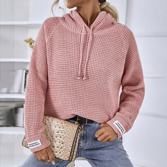 Pull à capuche confortable pour femmes avec motif en tricot texturé et fentes latérales Chic und Stil