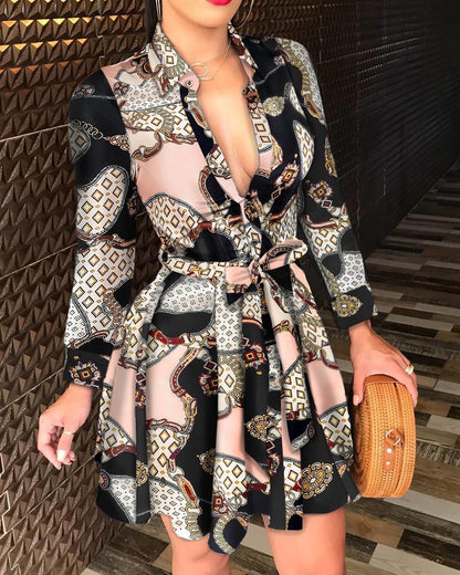 Femmes Élégante Robe Chemise Chic und Stil
