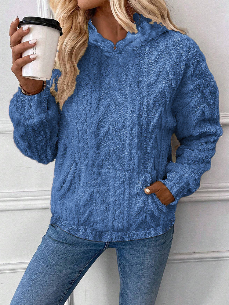 Pull à capuche pour femmes en matériau douillet avec poche kangourou intégrée Chic und Stil