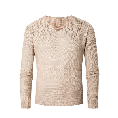 Pull-over en tricot à col V pour hommes en matériau respirant Chic und Stil