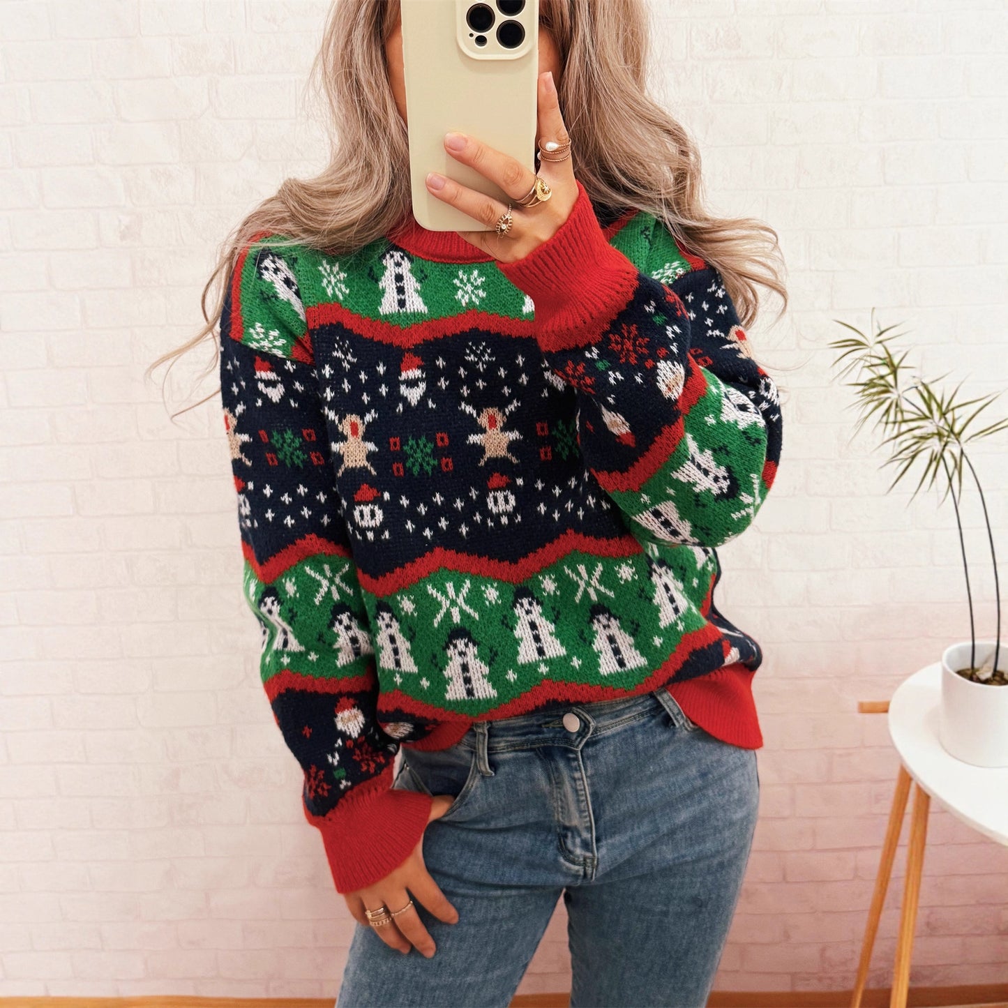 Pull de Noël pour femmes avec un motif joyeux et une coupe décontractée Chic und Stil