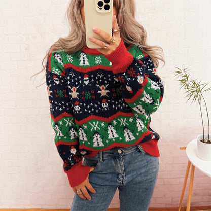 Pull de Noël pour femmes avec un motif joyeux et une coupe décontractée Chic und Stil