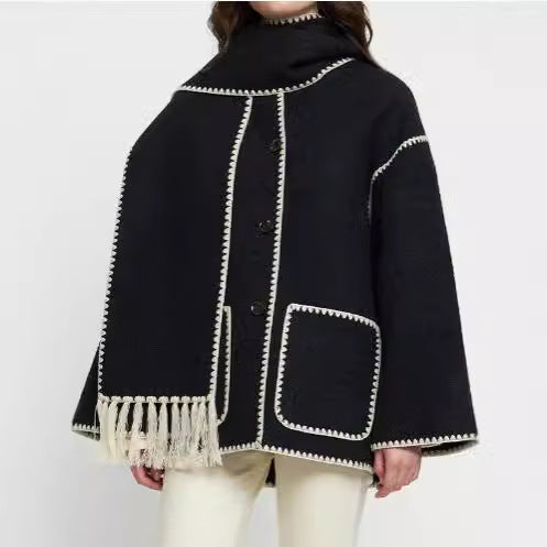 Fringed jacket for women with elegant trim at the hem Chic and Style