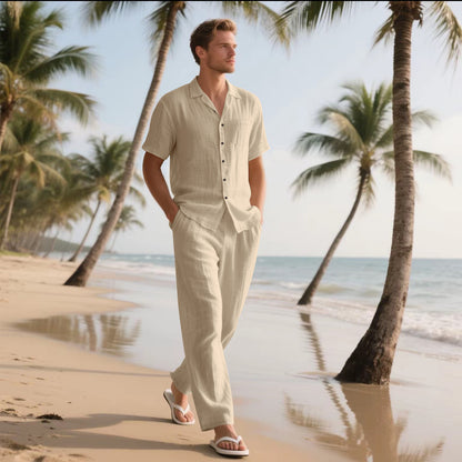 Airy summer set for men with modern shirt and comfortable pants Chic and Style