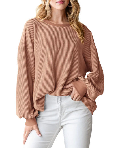 Pull en rib avec des manches amples pour femmes Chic und Stil