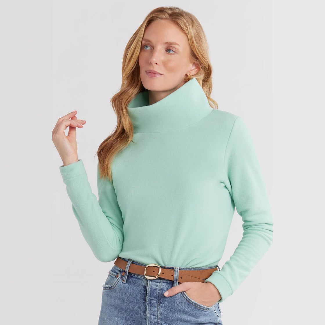 Pull à col roulé en polaire élégant pour femmes Chic und Stil