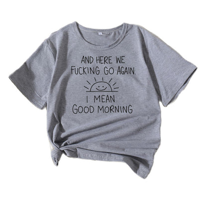 T-shirt graphique citation femme coupe décontractée Chic und Stil