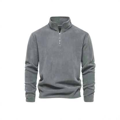 Men's Fleece Pullover with practical zip elements and high collar Chic and Style