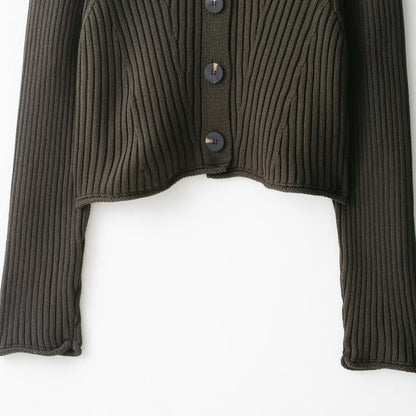 Dames gilet en maille cropped avec un élégant motif en côtes Chic und Stil