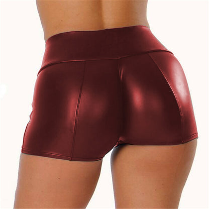Shorts de sport brillants taille haute pour femmes Chic und Stil