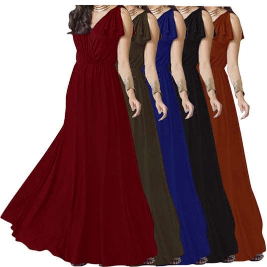 Robe maxi pour femmes avec de jolis volants et une taille élastique Chic und Stil