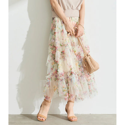 Jupe maxi fleuri Chic und Stil pour femmes