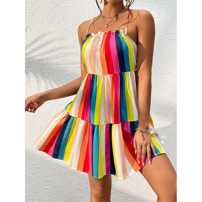 Femmes Robe à Bretelles Animaux Chic und Stil