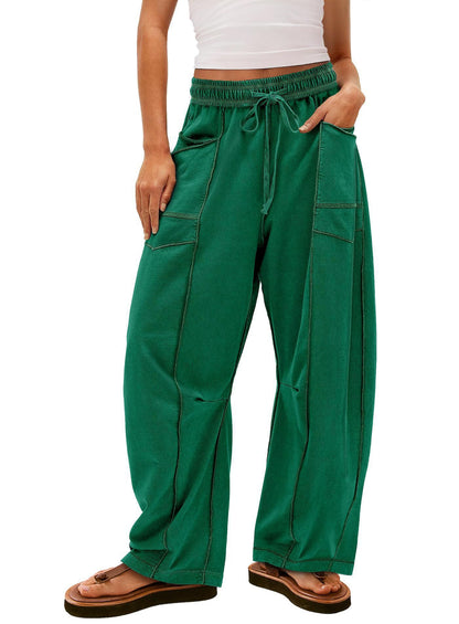 Ladies Comfortable Leisure Pants with Side Pockets Chic and Style