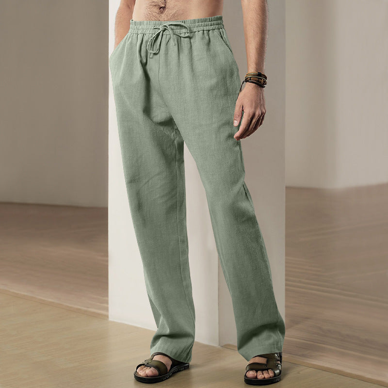Light cotton pants for men with elastic waist Chic und Stil