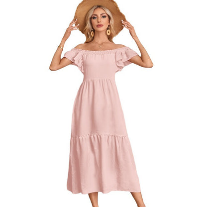 Robe maxi pour femmes avec détails en volants Chic und Stil
