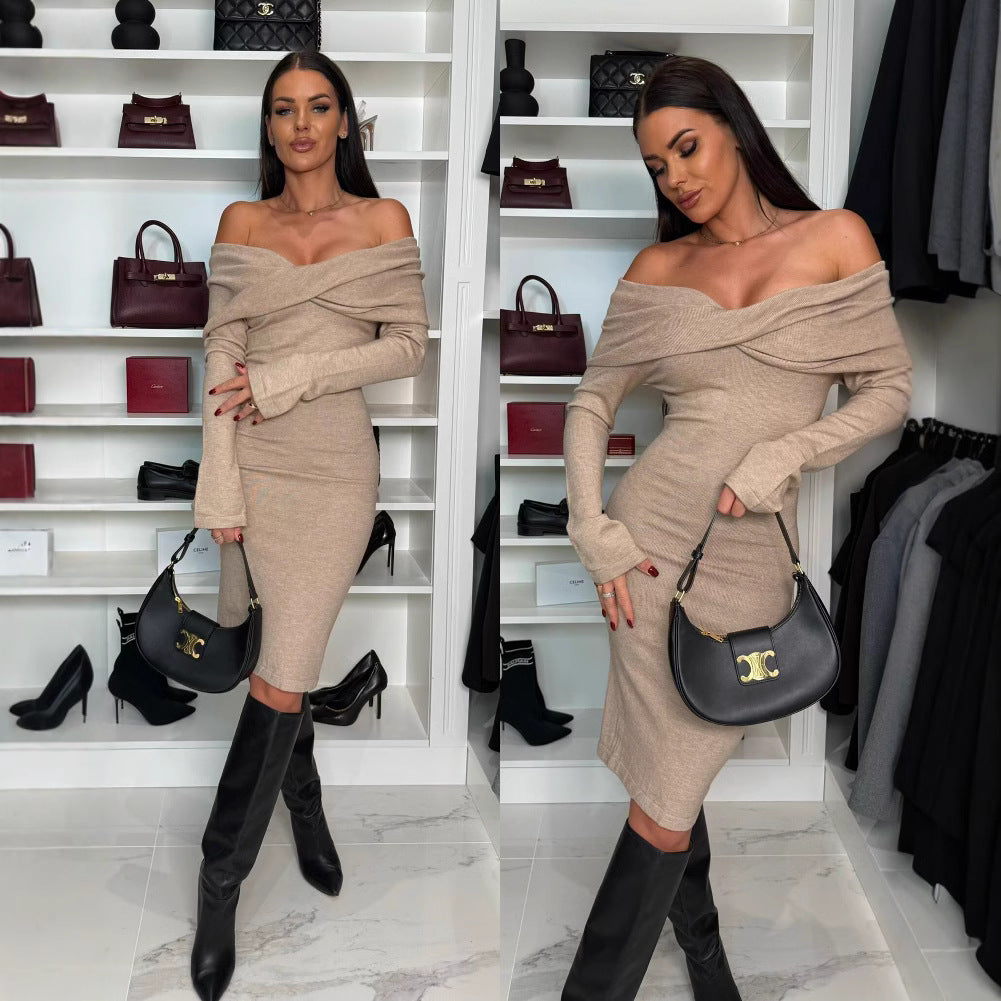 Robe de cocktail ajustée pour femmes avec décolleté off-shoulder Chic und Stil
