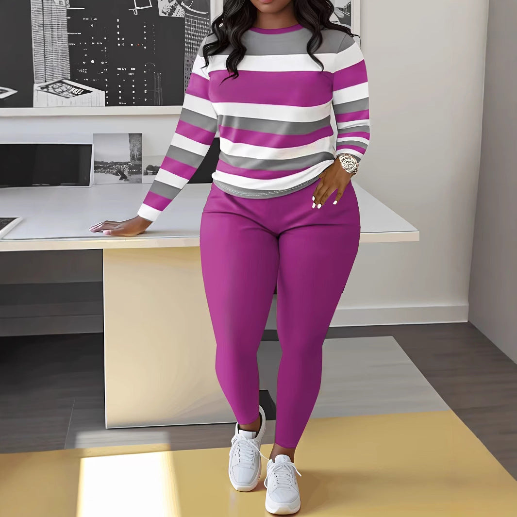 Leisure set for women with a striped top and matching pants Chic and Style