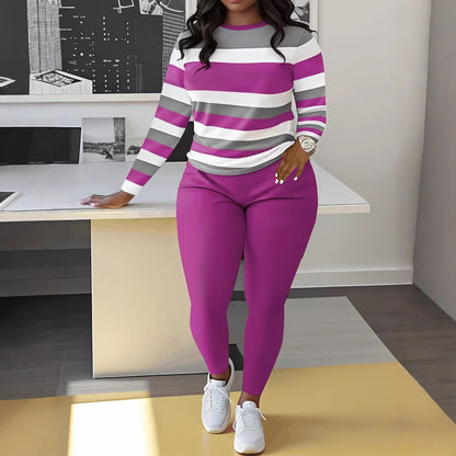 Leisure set for women with a striped top and matching pants Chic and Style