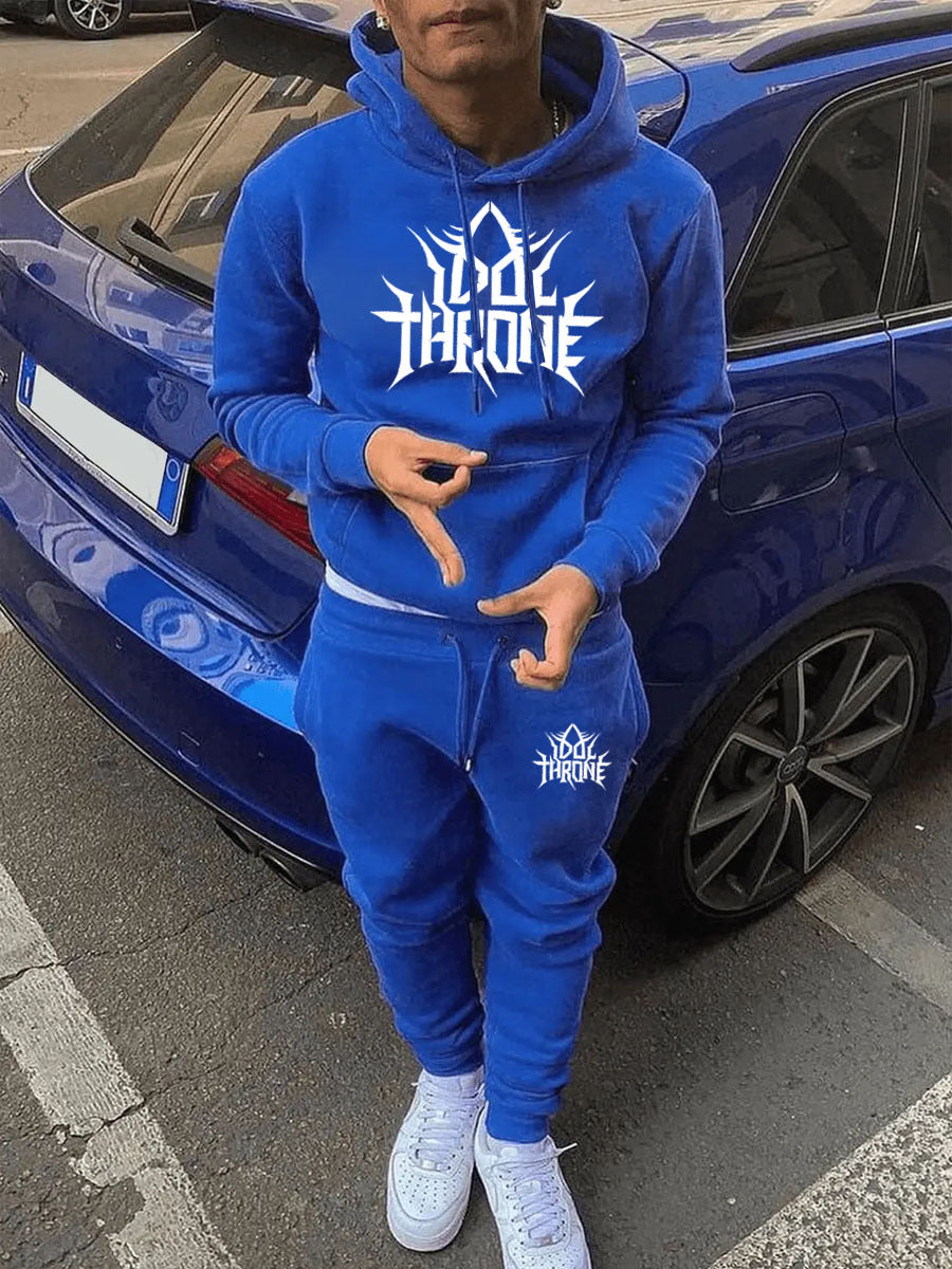Men's hoodie and jogger pants set with striking logo design Chic and Style