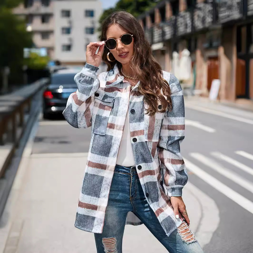 Chemise en flanelle à carreaux Chic und Stil pour femmes