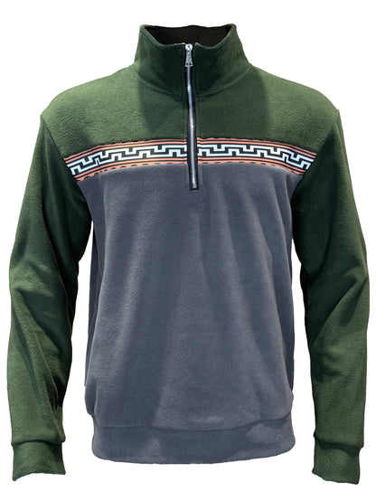 Men's fleece pullover with stylish high neck and contrasting pattern Chic und Stil
