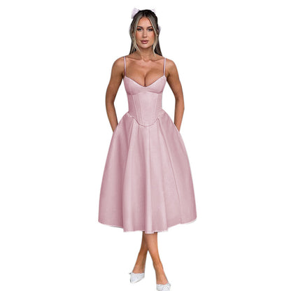 Robe midi A-ligne pour femmes avec haut structuré Chic und Stil