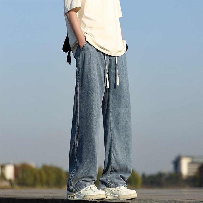 Casual and comfortable denim pants for men with adjustable waist Chic and Style
