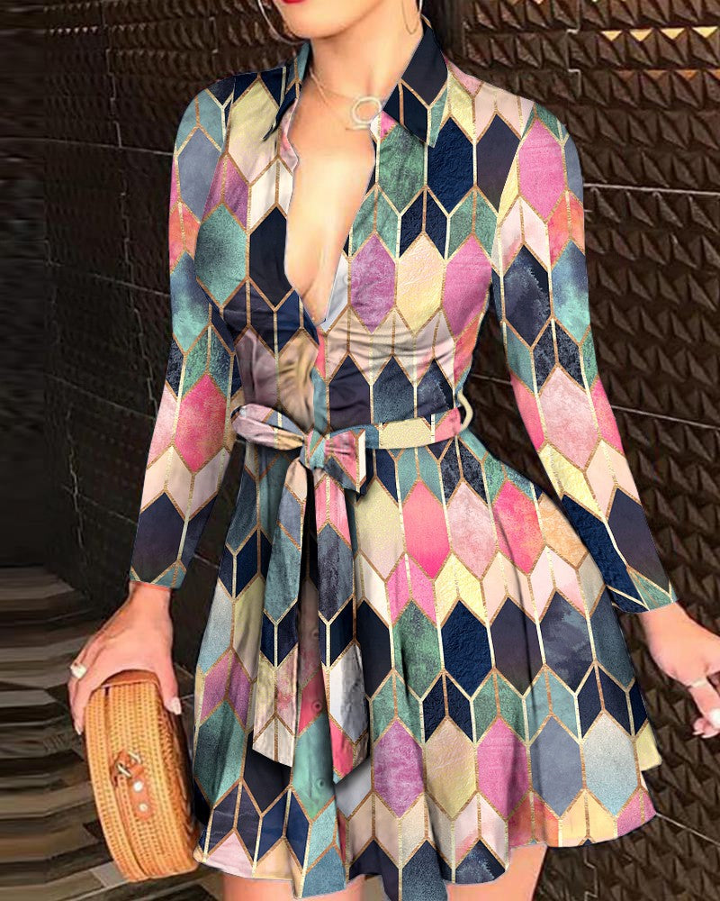Femmes Élégante Robe Chemise Chic und Stil