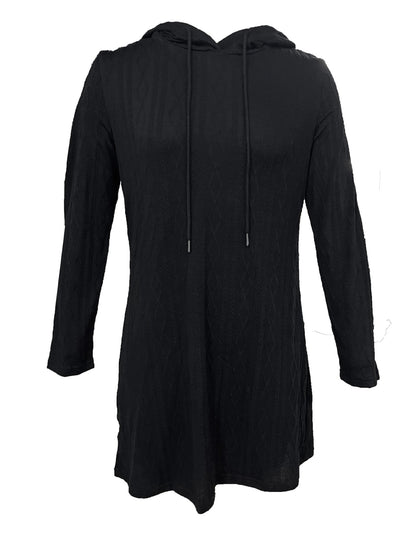Robe à capuche pour femmes avec motif tricoté texturé et coupe décontractée Chic und Stil