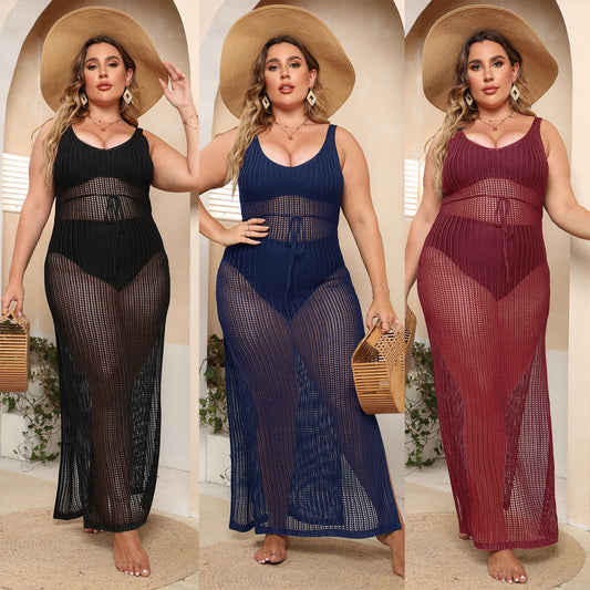 Robe Maxi Transparent en Crochet pour Femmes Chic und Stil