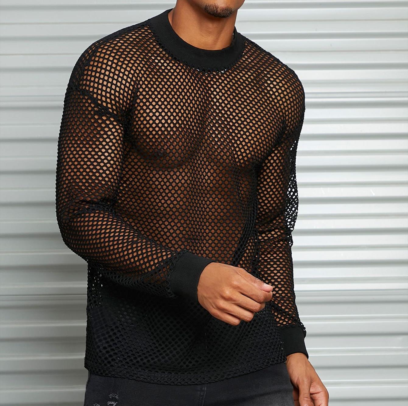Chemise en filet pour hommes avec un motif unique et une coupe décontractée Chic und Stil