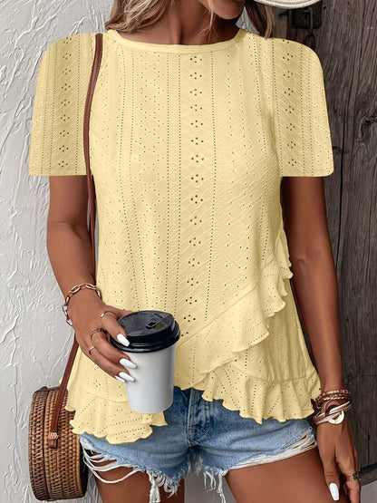 Blouse pour femmes avec des détails à volants et un insert floral Chic und Stil