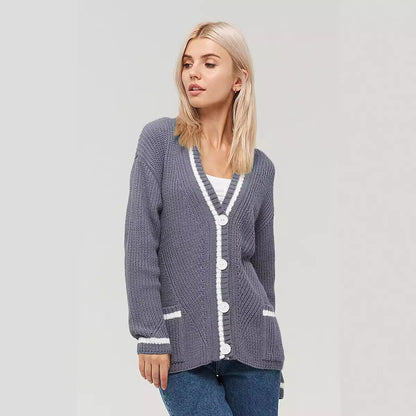 Dames gros tricot cardigan avec poches Chic und Stil