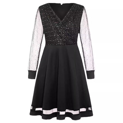 Robe portefeuille à décolleté en V scintillant Chic und Stil