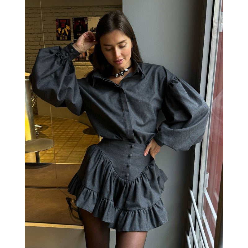 Blouse à carreaux tendance pour femmes avec détails volantés Chic und Stil