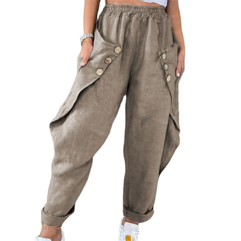 Dames culotte décontractée avec détails de boutons décoratifs Chic und Stil