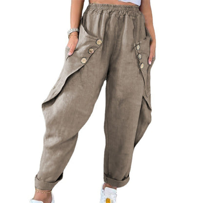 Dames culotte décontractée avec détails de boutons décoratifs Chic und Stil