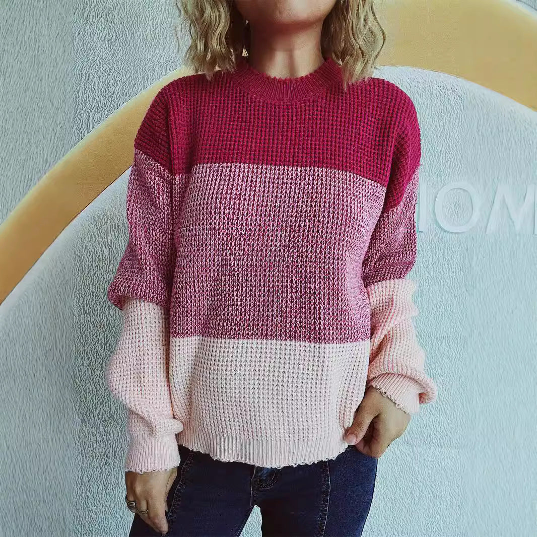 Dames pull confortable avec motif rayé tendance Chic und Stil